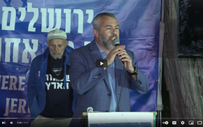 Yishai Fleisher at the vigil against the intention to reopen a US consulate for PA in Jerusalem